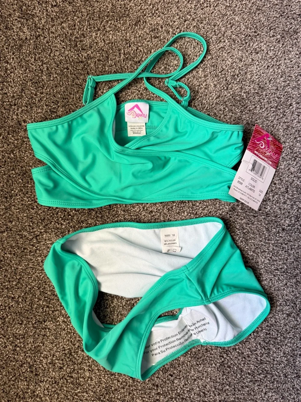 Kanu Surf Girls' Coral Reef Beach Sport Wrap Around Bikini 2-piece Swimsuit